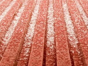 Hail on a red metal roof in Alabama or the FL Panhandle